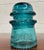Industrial Vintage Hemingray 16 Aqua Teal Glass Insulator For Sale - Image 3 of 8