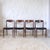Solid teak frame, attractive curved backrest, seat upholstered in black faux leather. They are made in France, although...