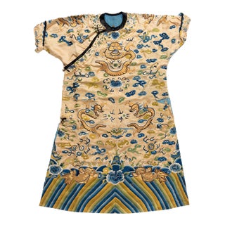 Chinese "Golden Dragon" Imperial Silk Robe C. 1850 For Sale