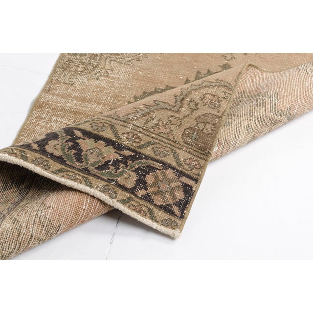 Turkish 1960s Muted Earth Tones & Distressed Floral Medallions For Sale - Image 3 of 10