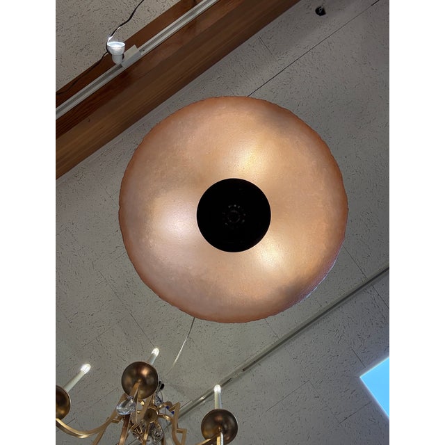 Amber Lightspann Illumination Design Textured Amber Bowl Pendant For Sale - Image 8 of 12