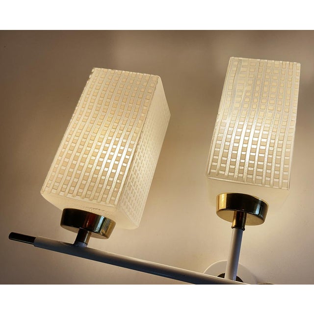 Metal Vintage French Glass Sconces, 1960s, Set of 2 For Sale - Image 7 of 18