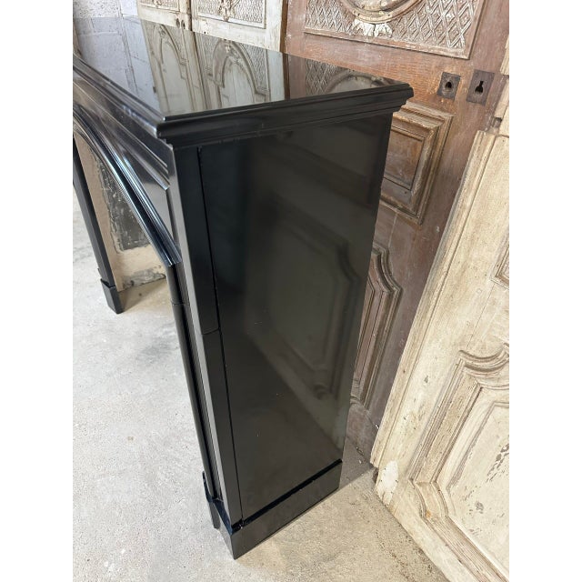 French Louis XIV Style Fireplace in Black Marble, 1900s For Sale - Image 10 of 15