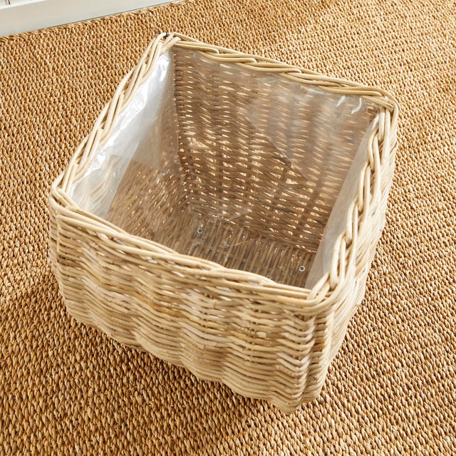 Wood Sylvie Square Taper Basket Large For Sale - Image 7 of 7