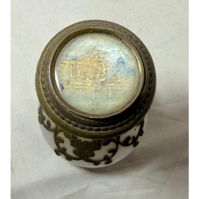 Antique 19c French Palais Royal Ormolu Bronze Opaline Glass Scent Perfume Bottle For Sale - Image 9 of 13