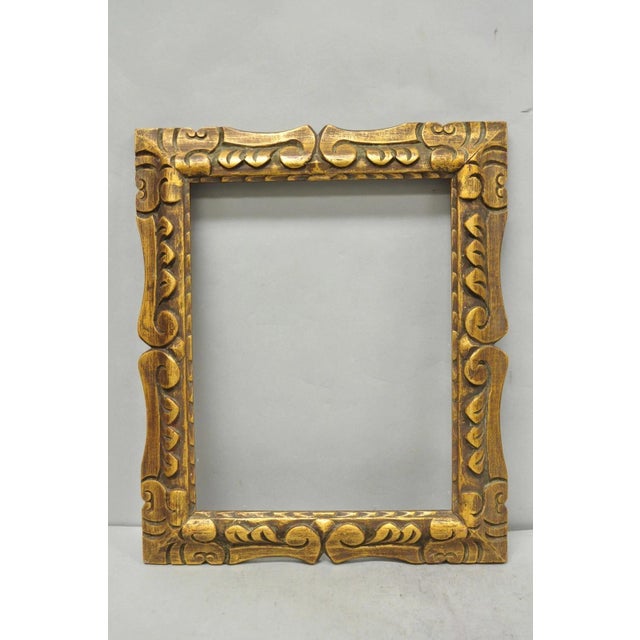 Vintage Italian Hollywood Regency Gold Gilt Wood Art Picture Frame 18.25 X 15.5 For Sale - Image 13 of 13