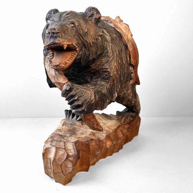 Wood Wooden Hokkaido Kibori Kuma Bear, Japan, 1920s For Sale - Image 7 of 9