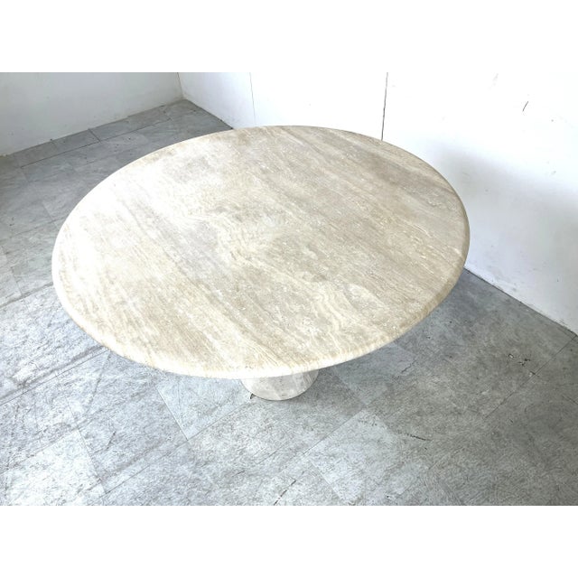 Stone Travertine Dining Table in the style of Angelo Mangiarotti, 1970s For Sale - Image 7 of 11