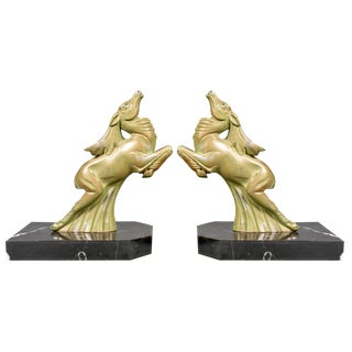 Pair of Art Deco Ibex Bookends, 1930s For Sale