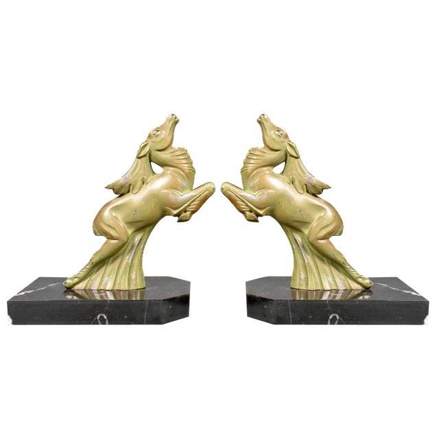 Pair of Art Deco Ibex Bookends, 1930s For Sale