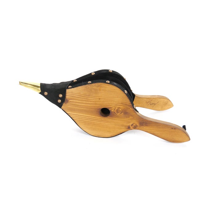 Enhance your fireplace with this elegant and functional handmade bellows, crafted in North America in the late 20th...