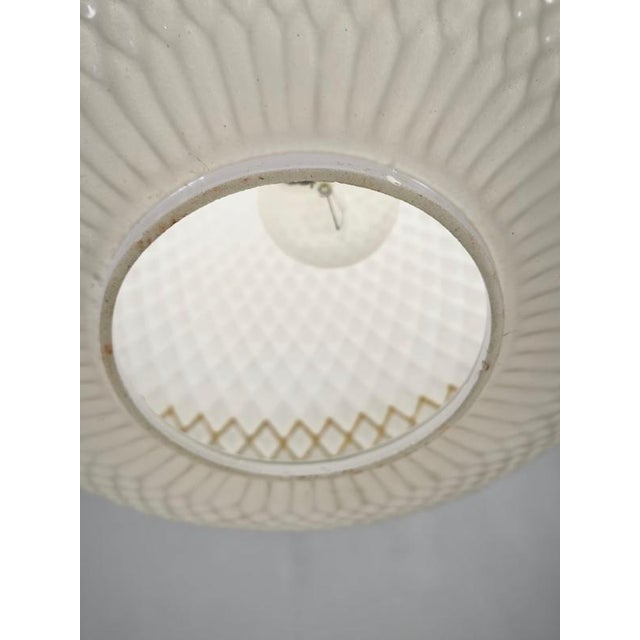 Czechoslovak Opaline Glass and Gold Pendant Light, 1970s For Sale - Image 6 of 11