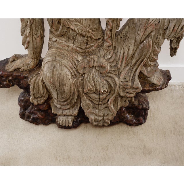 Oyster Gray Chinese Qing Style Sculpture Figure of Bodhisattva Guanyin For Sale - Image 8 of 18