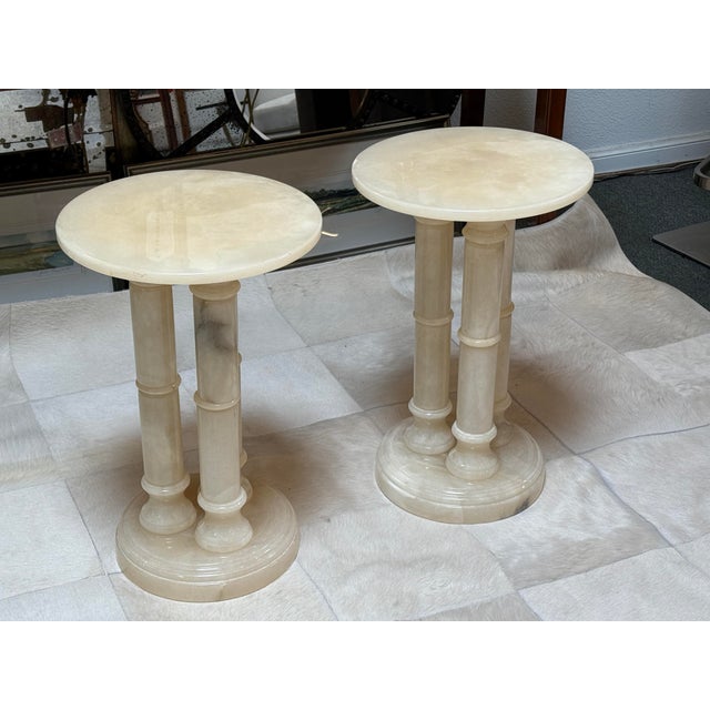Design Plus Gallery presents a Pair of Alabaster Pedestals from Italian Neoclassical Design. These simply striking...