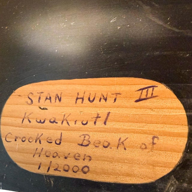 Black Stan Hunt III Kwakwaka’wakw “Crooked Beak of Heaven” Sculpture, 2000 For Sale - Image 8 of 12