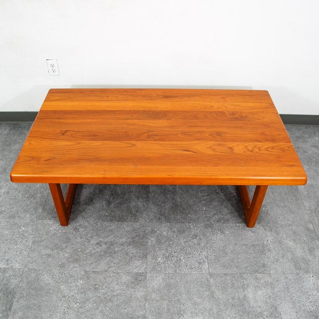 Niels Bach 1960s Mid Century Danish Modern Coffee Table Rectangular Solid Teak Niels Bach Randers For Sale - Image 4 of 12