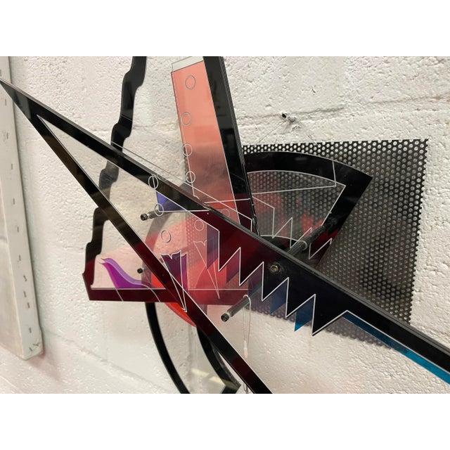 Postmodern Vintage Abstract Wall Decor Sculpture, 1980s For Sale - Image 3 of 5