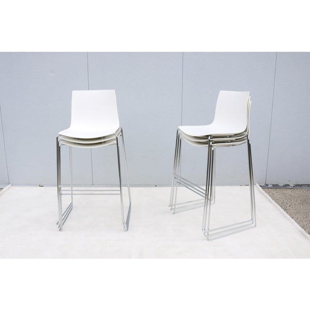Lievore Altherr Molina for Arper Stackable Catifa Bar Stools, Set of Six, Italy For Sale - Image 18 of 18