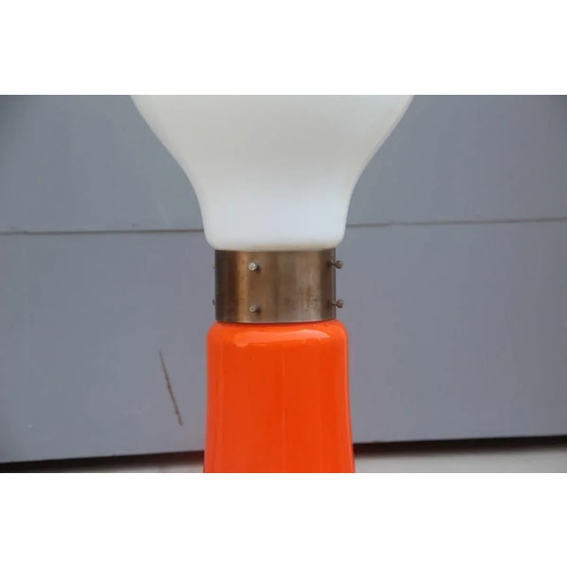 1970s Orange & White Floor Lamp, 1960s For Sale - Image 5 of 7