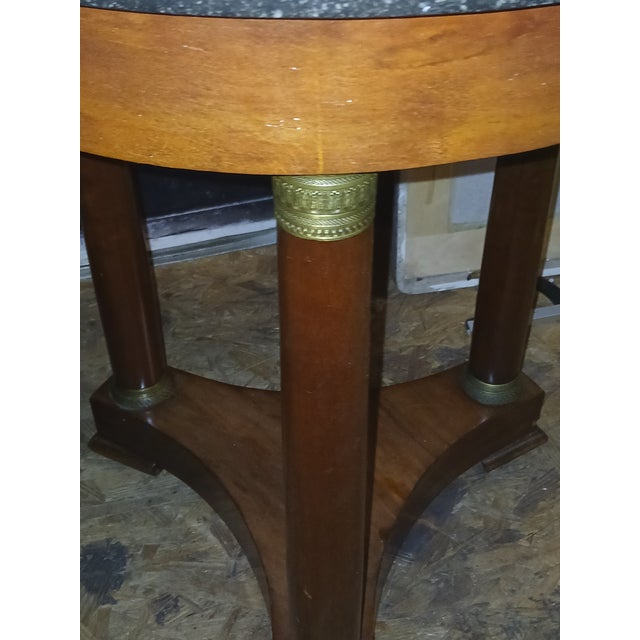Brown Antique French Empire Walnut and Marble Side or Gueridon Tables - A Pair For Sale - Image 8 of 11