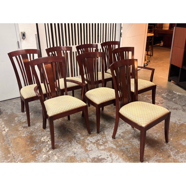 Stickley Bayonne Dining Extension Table + Eight Chairs, Set For Sale - Image 10 of 12