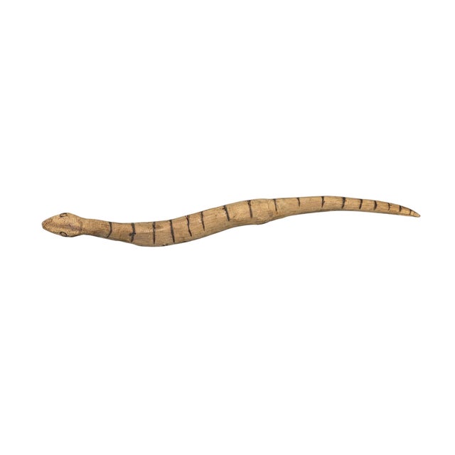 1940s Vintage Tribal Naturalistic Carved Set of Three Snakes Papua New Guinea For Sale - Image 5 of 8