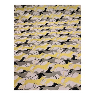 Schumacher Diamond Dogs Chartreuse 173720 Designer Fabric - 14 Yards For Sale