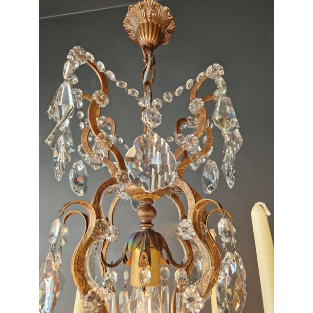 Oval Italian Baroque Revival Crystal Chandelier Rococo Style Dining Room Ceiling For Sale - Image 17 of 17