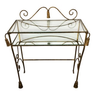 Vintage 1950s Italian Rope & Tassel Mirrored Vanity For Sale