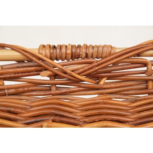 Mid-Century Chunky Rectangular Wicker Bread Basket For Sale - Image 9 of 12