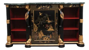 Vintage Chinoiserie Cabinet with Marble Top, 1920