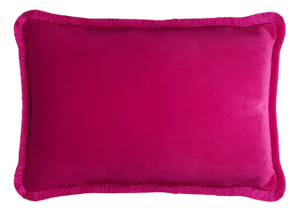 Small Happy Pillow in Velvet Fuchsia from Lo Decor