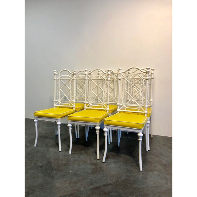 1960s Vintage Kessler For Thomasville Iron Bamboo Chairs Set Of