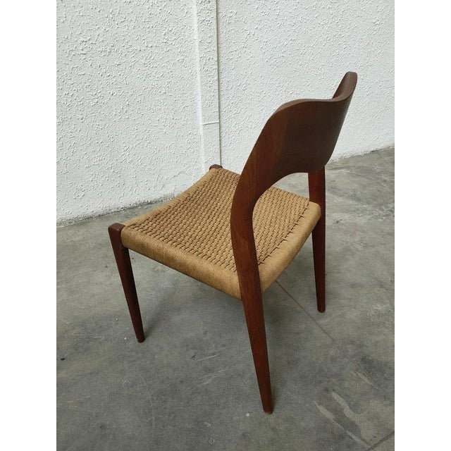Mid-Century Teak Extendabe Table and Chairs from Moller, Denmark, Set of 5 For Sale - Image 6 of 18