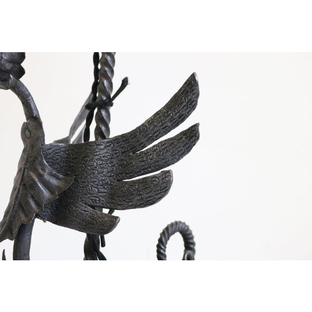 Black Arts and Crafts Table Lamp in Wrought Iron by Umberto Bellotto, 1910 For Sale - Image 8 of 15