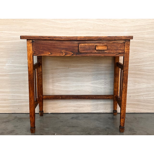 Spanish Rectangular Folk Art Table or Desk. The table has tonnes of charm, wear and tear to the finish that gives us table...