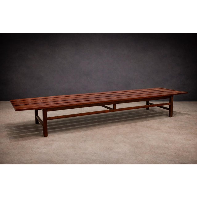 1950s Bench in Rosewood, Att. To Joaquim Tenreiro, 1960s For Sale - Image 5 of 12