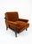 A rare find — a matched pair of custom-built cigar lounge chairs upholstered in carnelian mohair. These were commissioned...