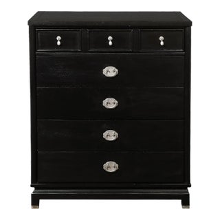 Mid-Century Modernist Chest of Drawers in Ebonized Walnut For Sale