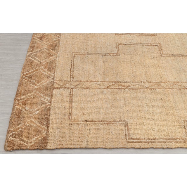 Textile 8x10Ft. Natural jute Beige Taureg Inspired Bohemian Soumek Jute Hand Woven Rug For Sale - Image 7 of 12