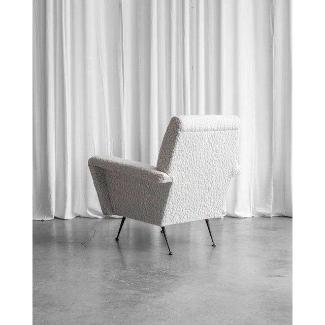 1950s Mid-Century Modern Leopard Armchair with Brass Legs, 1950s For Sale - Image 5 of 15