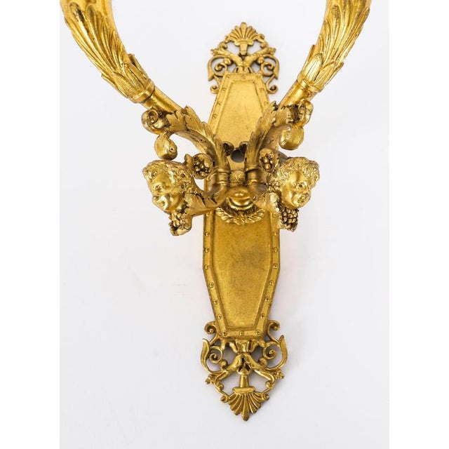 Antique 19th Century French Louis XIV Revival Branch Ormolu Wall Lights, Set of 2 For Sale - Image 4 of 11