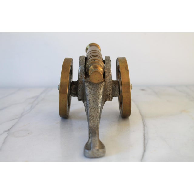 Vintage Brass and Metal Cannon For Sale - Image 4 of 9