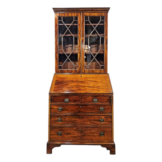Victorian Mahogany Secretaire with Library For Sale