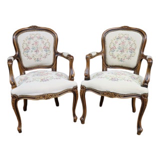 Pair of Chateau D’Ax Italian Carved Armchairs For Sale