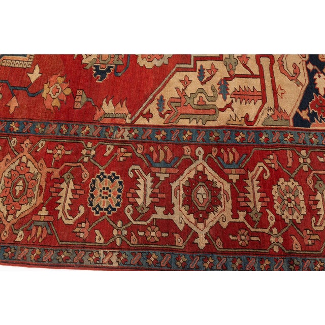 Antique Persian Heriz Rug For Sale - Image 4 of 10