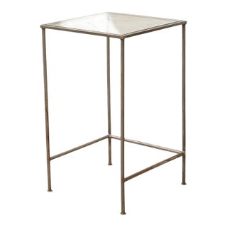 Vintage Glass Top Metal Bar Table For Sale