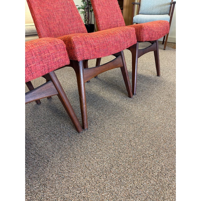 1960s Mid Century Modern Walnut Compass Dining Set by Adrian Pearsall for Craft Associates - Set of 5 For Sale - Image 11 of 12