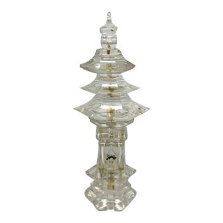 Mid 20th Century Carved Rock Crystal Pagoda Model For Sale
