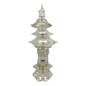 Mid 20th Century Carved Rock Crystal Pagoda Model